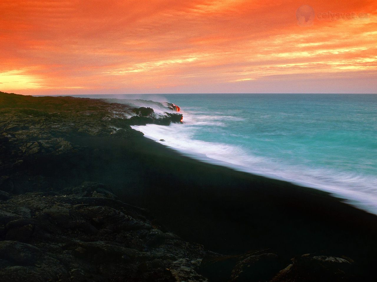 Foto: Sunset Over Lava Fields, Hawaii